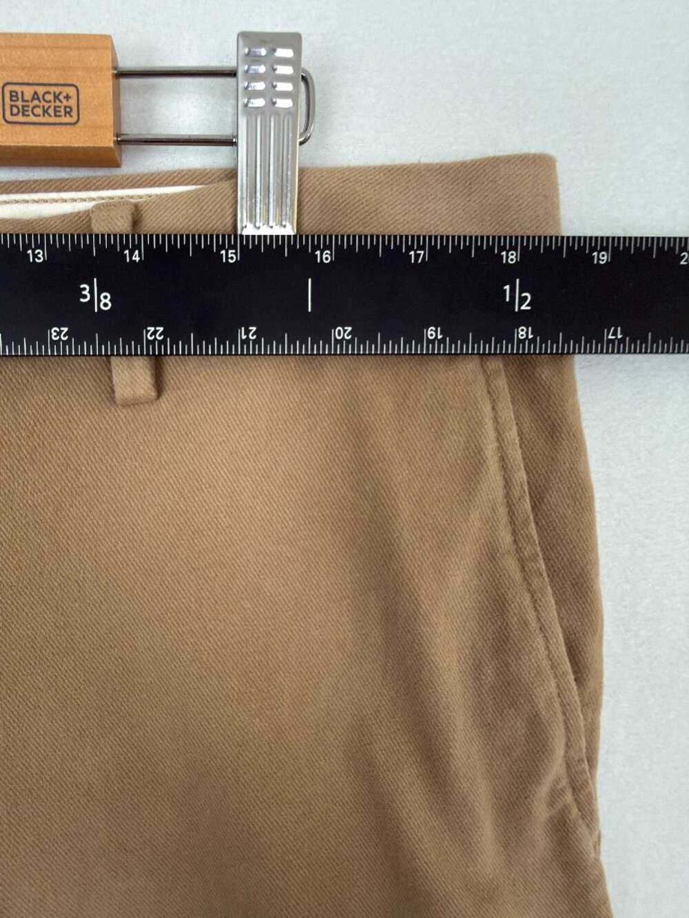 Banana Republic BR Straight Fit Khaki Pants Mens Size 34x34 Tan Stretch Chino - Picture 11 of 13